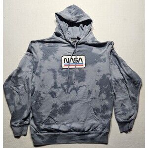 Mad Engine NASA Hoodie Men's Size Small Blue Two Tone Tie Dye Hooded Sweatshirt